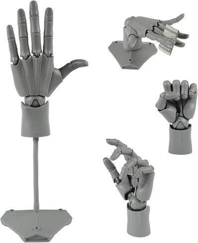 Flexible Hand Model Left Adjustable Artists Manikin Hand Figure Poseable Art Mannequin for Drawing Decoration Ornaments Imitation of Human Hands for Artists, Painting, Displaying, Desk Decor (White) in Saudi Arabia