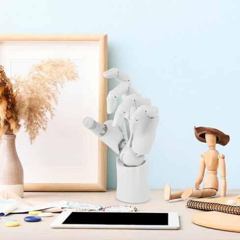 Flexible Hand Model Left Adjustable Artists Manikin Hand Figure Poseable Art Mannequin for Drawing Decoration Ornaments Imitation of Human Hands for Artists, Painting, Displaying, Desk Decor (White) in Saudi Arabia
