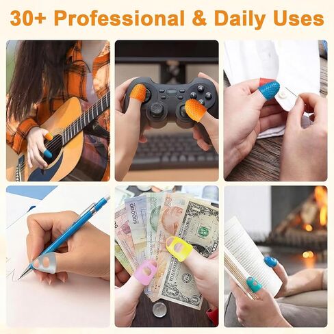 60 Pieces Durable Rubber Finger Covers, 30 Breathable & 30 Regular Tips for Quilting, Sewing, Knitting, Carving, Paperwork & Crafts - 5 Sizes, Assorted Colors, Finger Protection in Kuwait