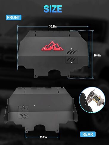 Engine Front Skid Plate Compatible with 2024-2025 Toyota Tacoma 2WD & 4WD, Under Guard Splash Shield Fits Gas Models Only, Designed with Oil Drain Access, Direct Bolt-On Installation with Hardware Kit in Kuwait