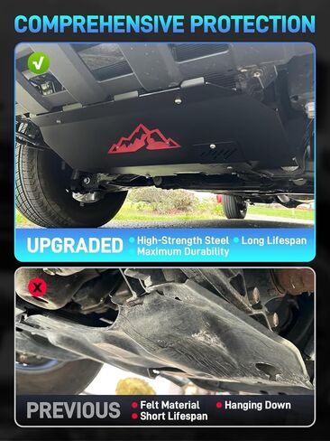 Engine Front Skid Plate Compatible with 2024-2025 Toyota Tacoma 2WD & 4WD, Under Guard Splash Shield Fits Gas Models Only, Designed with Oil Drain Access, Direct Bolt-On Installation with Hardware Kit in Kuwait