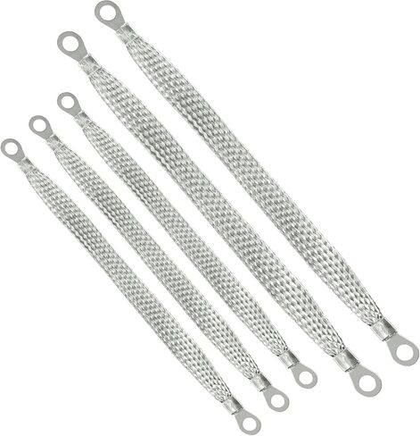 5PCS Ground Strap,Car Accessories Universal Grounding Strap,Automotive Replacement Parts,Flat Braided Copper Ground Cable with Terminals Plugs,Used for Connecting Engine Block and Frame in Kuwait