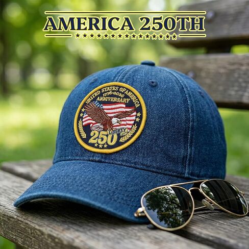 XMJY 250th Anniversary USA Hook and Loop Patch, 1776-2026 250th Liberty Embroidered Patch for Hats, Backpacks, Vests, Bags, Dog Harnesses in Kuwait