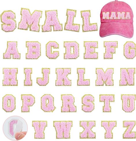 Small Chenille Letters Patches 1 inch 52PCS White Self Adhesive Fuzzy Letter Stickers for Clothing Bags Hats Backpacks DIY Crafts in Kuwait