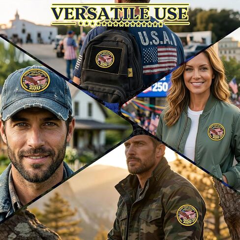 XMJY 250th Anniversary USA Hook and Loop Patch, 1776-2026 250th Liberty Embroidered Patch for Hats, Backpacks, Vests, Bags, Dog Harnesses in Kuwait