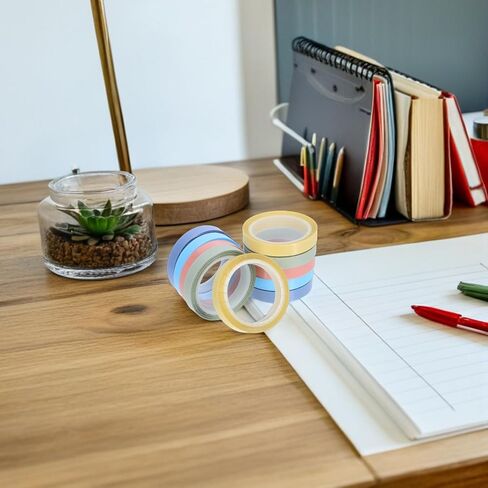 Writable Removable Sticky Tape 6mm X 5m, Adhesive Page Markers Index Tabs for School and Office, 10 Rolls in Soft Pastel Colors in Kuwait