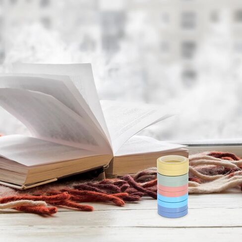 Writable Removable Sticky Tape 6mm X 5m, Adhesive Page Markers Index Tabs for School and Office, 10 Rolls in Soft Pastel Colors in Kuwait
