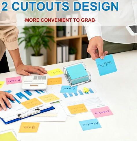 Acrylic Notepad Holder Dispenser, 3x3 in Sticky Note Memo Holder for Desk Organizer, Crystal Clear, Plastic in Kuwait