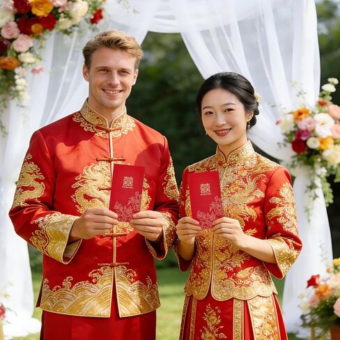 12 قطعة من مظاريف الزفاف الصينية الحمراء التقليدية المزدوجة للسعادة الحمراء، جيوب أموال Lucky HongBao، رموز السعادة الجذابة للعروسين الصينيين، إكسسوارات الزفاف Hong Bao in Kuwait