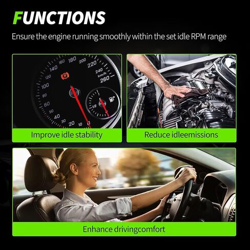 HiSport Fuel Injection Idle Air Control Valve - Compatible with Chrysler Sebring, Dodge Stratus, Mitsubishi Eclipse, Galant, Montero, Montero Sport Replaces MD628174 in Kuwait