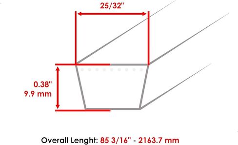 Replacement For 85 3/16 Inch 25/32" Thick Drive Belt For John Deere 325 335 345 355D M131808 Mod-C26C-73347 in Kuwait