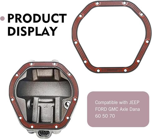 حشية غطاء تفاضلي للسيارة، حشية إغلاق خزانة تخزين الشحوم، متوافقة مع محور JP FORD GMC Dana 60 50 70 (أحمر) in Kuwait
