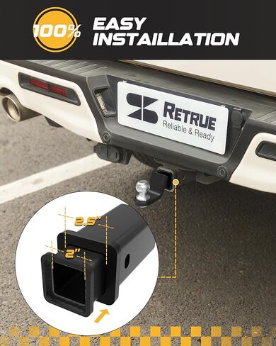 RETURE 2.5 Inch to 2 Inch Hitch Reducer, 2" Receiver Hitch Adapter, Extender Trailer Hitch Receiver for Towing Accessories, Heavy Duty Carbon Steel Hitch Adapter, with 5/8" Hitch Pin and Clip in Kuwait