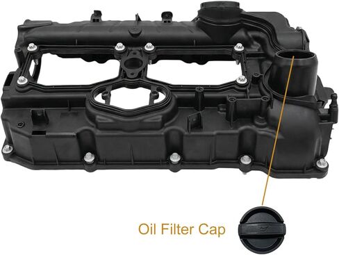 طقم غطاء صمام المحرك N20 مع حشية ومسامير وغطاء زيت متوافق مع 2012-2018 BMW 228i، 320i، 328i، 428i، 528i، X1، X3، X4، X5، Z4 (يتضمن نماذج GT/xDrive) يستبدل OEM # 11127588418 in Kuwait