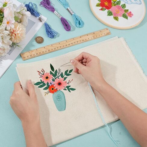 BENECREAT 25 Count Cross Stitch Fabric, 29.5x19.7 Inch Antique White Linen Fabric for Embroidery DIY Crafts Home Decoration in Kuwait