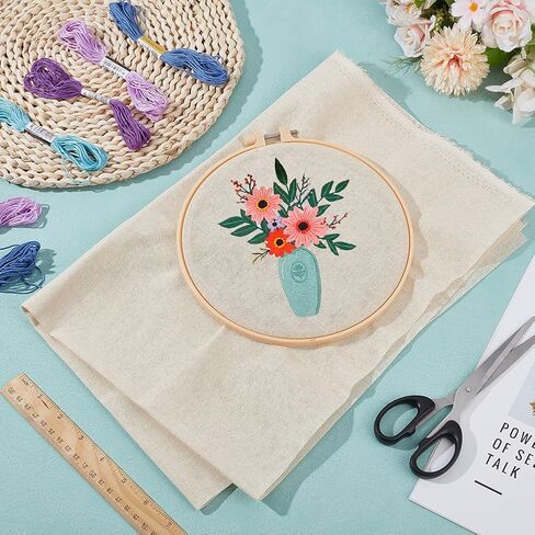 BENECREAT 25 Count Cross Stitch Fabric, 29.5x19.7 Inch Antique White Linen Fabric for Embroidery DIY Crafts Home Decoration in Kuwait