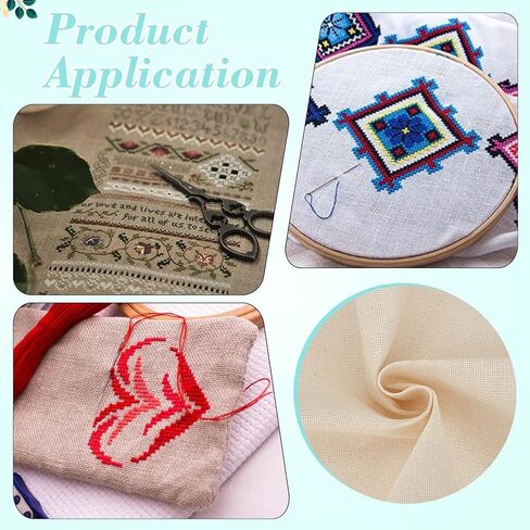 BENECREAT 25 Count Cross Stitch Fabric, 29.5x19.7 Inch Antique White Linen Fabric for Embroidery DIY Crafts Home Decoration in Kuwait
