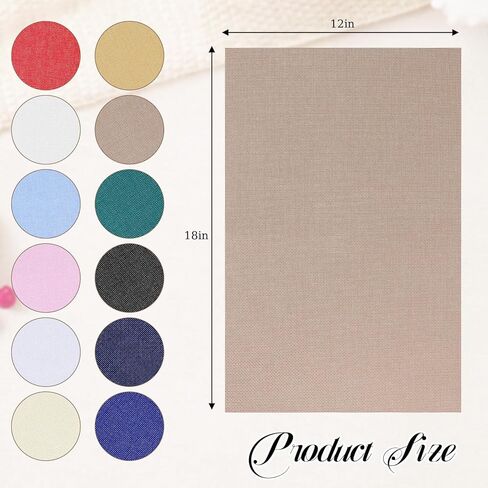 12 Pcs Aida Cloth 14 Count Cross Stitch Fabric DIY Cross Stitch for Embroidery DIY Handmade Art Craft, 12 Color (12 x 18 Inch) in Kuwait