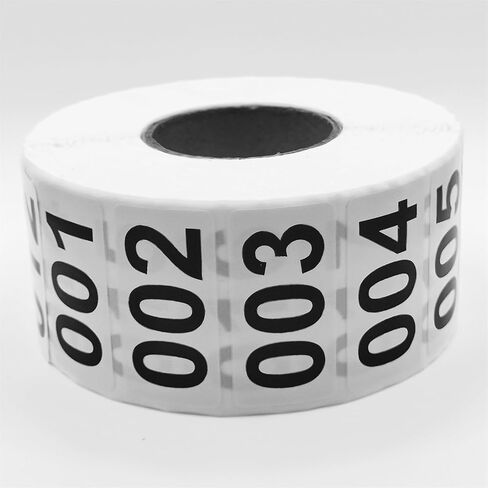 Continuous Numbered Label, 4 x 2 cm self-Adhesive Vinyl Stock Number Sticker (001-500) in Kuwait