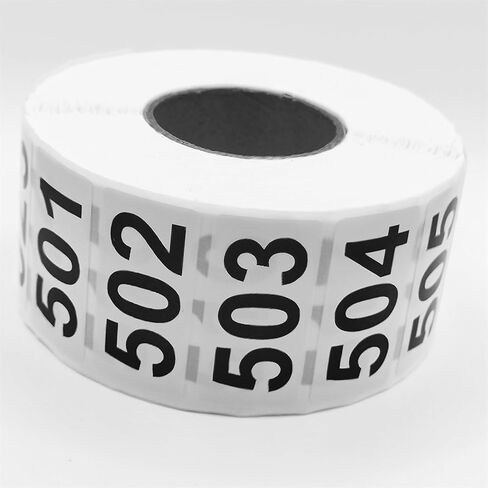 Continuous Numbered Label, 4 x 2 cm self-Adhesive Vinyl Stock Number Sticker (001-500) in Kuwait