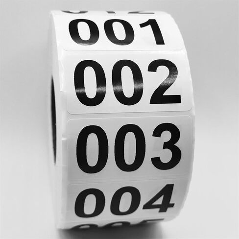 Continuous Numbered Label, 4 x 2 cm self-Adhesive Vinyl Stock Number Sticker (001-500) in Kuwait