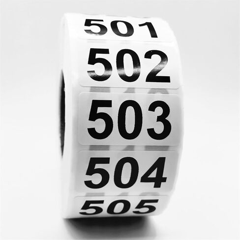 Continuous Numbered Label, 4 x 2 cm self-Adhesive Vinyl Stock Number Sticker (001-500) in Kuwait