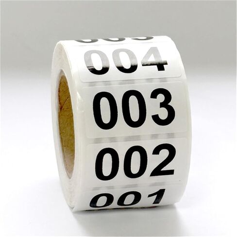 Continuous Numbered Label, 4 x 2 cm self-Adhesive Vinyl Stock Number Sticker (001-500) in Kuwait