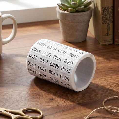 Inventory Stickers 1-2000 Numbered Stickers Consecutive Waterproof Self-Adhesive Vinyl Labels for Item Classification, Inventory Management, Document Numbering(0.39 x 0.78 Inch) in Kuwait