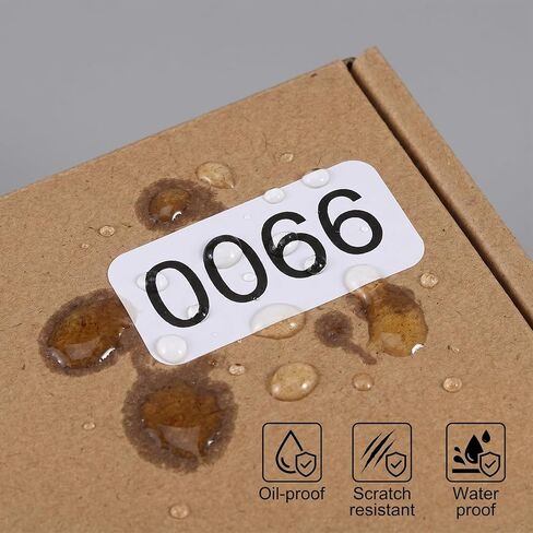 Inventory Stickers 1-2000 Numbered Stickers Consecutive Waterproof Self-Adhesive Vinyl Labels for Item Classification, Inventory Management, Document Numbering(0.39 x 0.78 Inch) in Kuwait