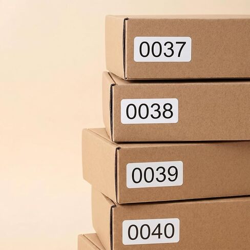 Inventory Stickers 1-2000 Numbered Stickers Consecutive Waterproof Self-Adhesive Vinyl Labels for Item Classification, Inventory Management, Document Numbering(0.39 x 0.78 Inch) in Kuwait