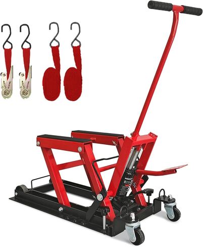 Hydraulic Motorcycle Lift Jack 1500 Lb Capacity, Portable ATV Scissor Lift Table with 4 Casters, Foot-Operated Hoist Stand for Motorcycle ATV UTV Powersports in Kuwait