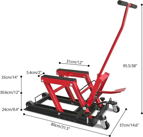 Hydraulic Motorcycle Lift Jack 1500 Lb Capacity, Portable ATV Scissor Lift Table with 4 Casters, Foot-Operated Hoist Stand for Motorcycle ATV UTV Powersports in Kuwait