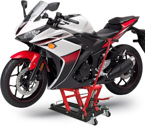 Hydraulic Motorcycle Lift Jack 1500 Lb Capacity, Portable ATV Scissor Lift Table with 4 Casters, Foot-Operated Hoist Stand for Motorcycle ATV UTV Powersports in Kuwait