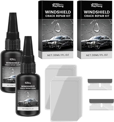 Windshield Crack Repair kit,2026New Windshield Chip Repair Kit, Quick Glass Repair Liquid kit for Windshield Mirrors Glasses,for Chips & Cracks (2 Set) in Kuwait