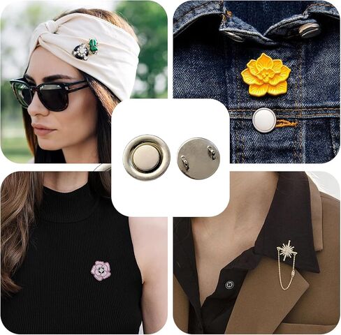 Mini Magnetic Pin Brooch Converters - Harm-Free for Thin Fabric, Suitable for Scarf, Shirts, Hijab, and Collar(6 Pack) in Kuwait