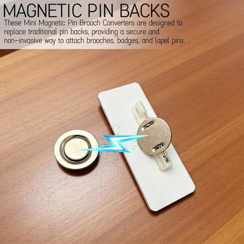 Mini Magnetic Pin Brooch Converters - Harm-Free for Thin Fabric, Suitable for Scarf, Shirts, Hijab, and Collar(6 Pack) in Kuwait