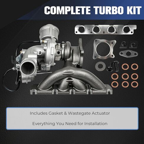 K03 Turbocharger Kit with Gasket & Wastegate Actuator - Replaces 06H145702S/06H145702L - Compatible with Audi A4/A5/A6/Allroad/Q5 2.0L TFSI in Kuwait