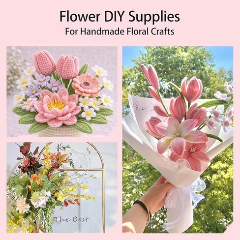 100 Pcs Floral Stem Wire 14 Inch 2 Gauge Green Flower Stems for Crafts DIY Bouquet Wreath Making Supplies in Kuwait
