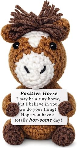 GiftMark Positive Handmade Crochet Horse Gift, Inspirational Crochet Keepsake for Him Her, Cute Desk Decor for Women Friends Coworkers, Funny Hor-Some Day Encouragement Gift in Kuwait