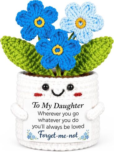 Thank You Gifts for Women - Appreciation Gifts Handmade Crochet Forget Me Not for Teachers Nurse Retirement Coworker Coach Friend Employee Gift for Birthday Office Desk Decor Woman Men in Saudi Arabia