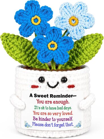 Thank You Gifts for Women - Appreciation Gifts Handmade Crochet Forget Me Not for Teachers Nurse Retirement Coworker Coach Friend Employee Gift for Birthday Office Desk Decor Woman Men in Saudi Arabia