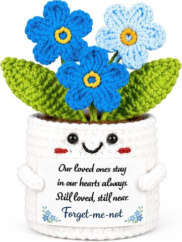 Thank You Gifts for Women - Appreciation Gifts Handmade Crochet Forget Me Not for Teachers Nurse Retirement Coworker Coach Friend Employee Gift for Birthday Office Desk Decor Woman Men in Saudi Arabia