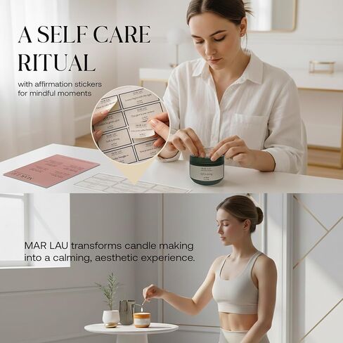 Mar Lau Soy Candle Making Kit for Adults – Complete DIY Candle Making Kit with 5 Fragrance Oils, Wax Melting Pot, Metal Tins, Beginner Candle Supplies in Kuwait