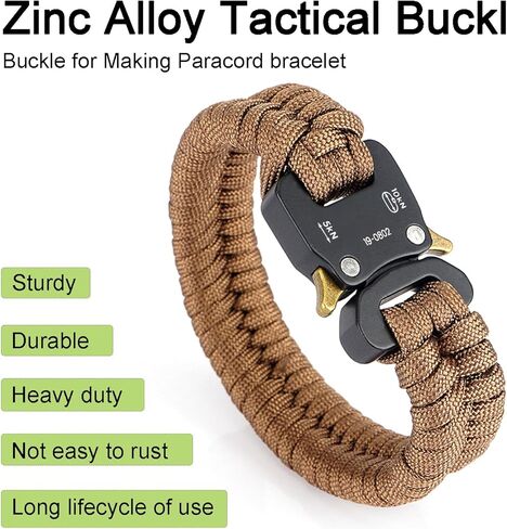 CooBigo 1/2" Paracord Bracelet Buckle Clip, 2 PCS Metal Paracord Clasps Accessories for Bracelets Pet Collar Hardware Tactical Buckle Backpack Keychain Parachute 550 Rope in Kuwait