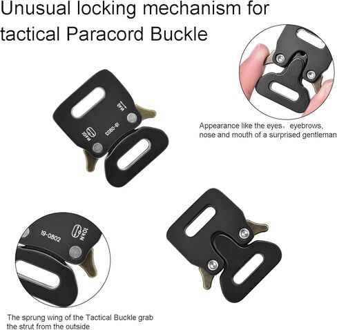 CooBigo 1/2" Paracord Bracelet Buckle Clip, 2 PCS Metal Paracord Clasps Accessories for Bracelets Pet Collar Hardware Tactical Buckle Backpack Keychain Parachute 550 Rope in Kuwait