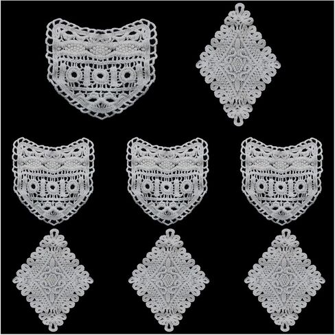 XGNG 8PCS Lace Trim Embroidered Fabric Appliques Soft Waistband Extenders Embroidered Lace Garment Trims for Sewing Suitable for Women's Trousers, Denim Skirts and Shorts Waistband Fasteners in Kuwait