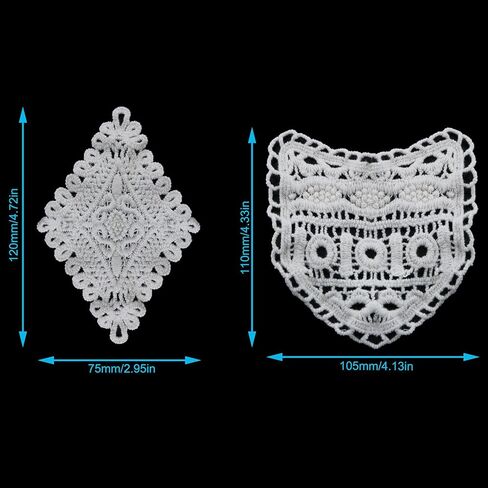 XGNG 8PCS Lace Trim Embroidered Fabric Appliques Soft Waistband Extenders Embroidered Lace Garment Trims for Sewing Suitable for Women's Trousers, Denim Skirts and Shorts Waistband Fasteners in Kuwait