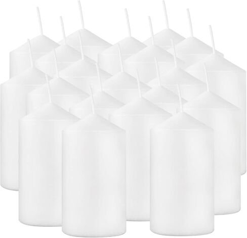 2x4 High White Pillar Candles, Set of 20, Unscented. Bulk Buy. Ideal for Wedding, Emergency Lanterns, Spa, Aromatherapy, Party in Saudi Arabia
