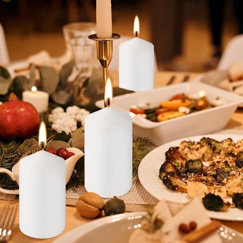 2x4 High White Pillar Candles, Set of 20, Unscented. Bulk Buy. Ideal for Wedding, Emergency Lanterns, Spa, Aromatherapy, Party in Saudi Arabia