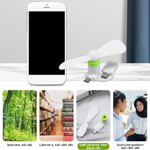 9 Pack Mini Cell Phone Fan 2-in-1 Fan Compatible for Type C, Android Smartphone, Tablet Portable and Powerful Summer Accessories(Black) in Saudi Arabia